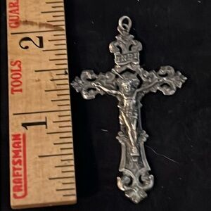 Antique Stamped Sterling silver Inri cross crucifix